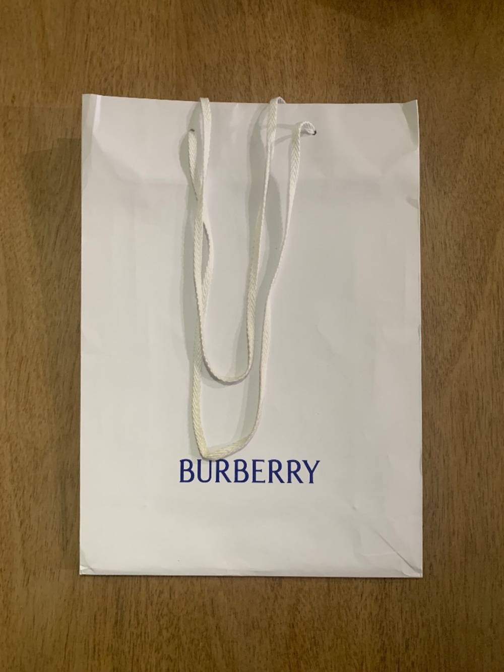 Burberry Gift Bag, Medium, White and blue reusable bag